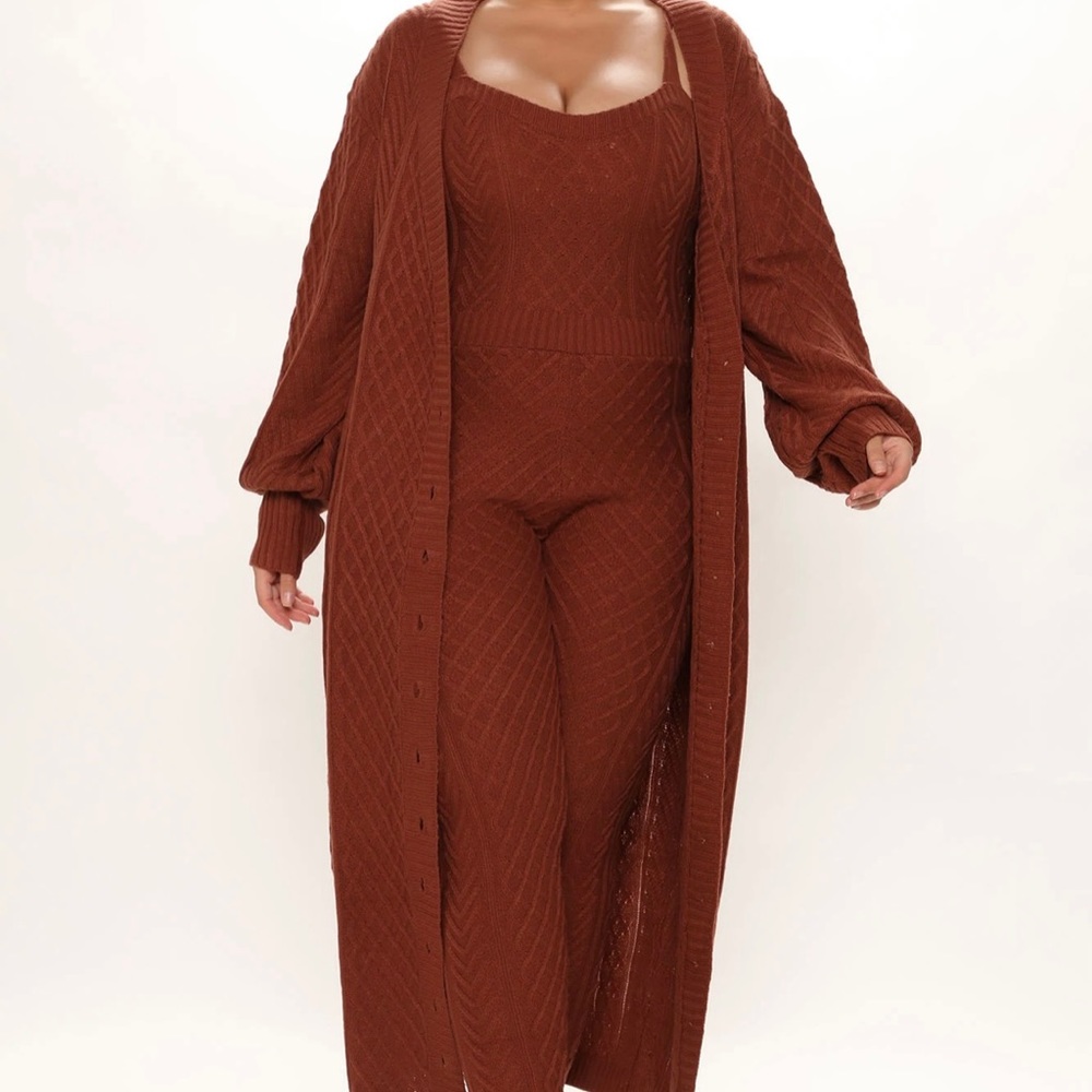 2pcs set. Forever Cozy Jumpsuit Set - Rust new never used or worn